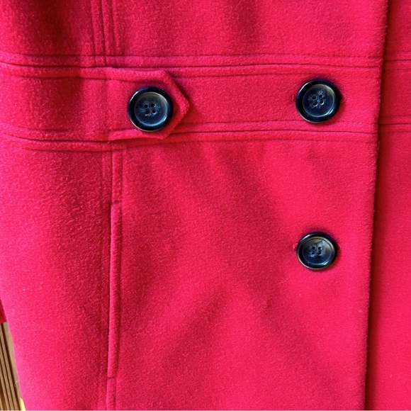 JM Collection Red Single Breasted Winter Pea Coat XLP - Picture 2 of 9